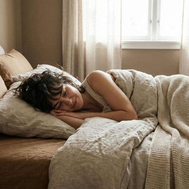 Person sleeping peacefully after getting a custom night guard for bruxism treatment in Marlborough