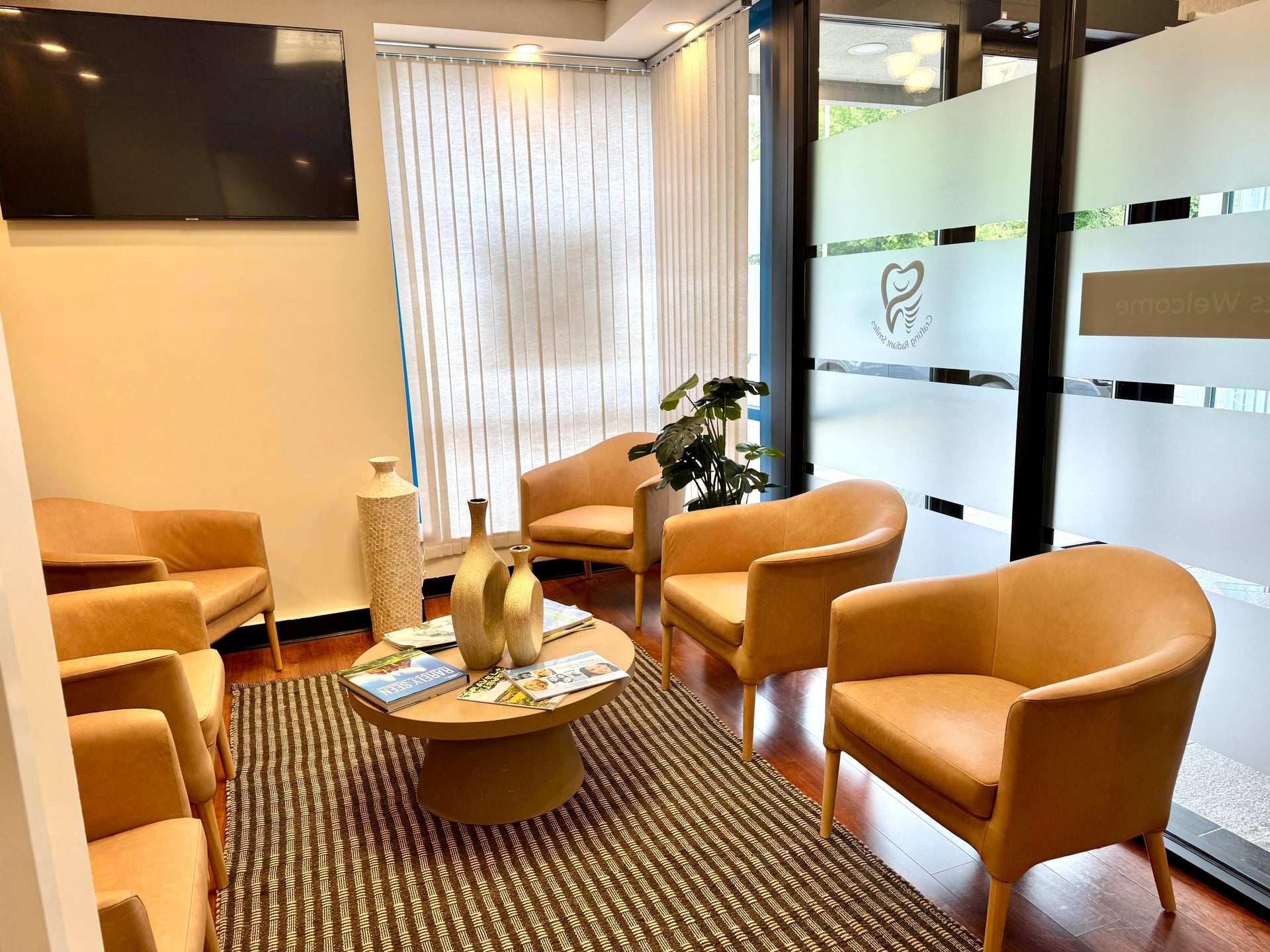 Waiting area seating and decor