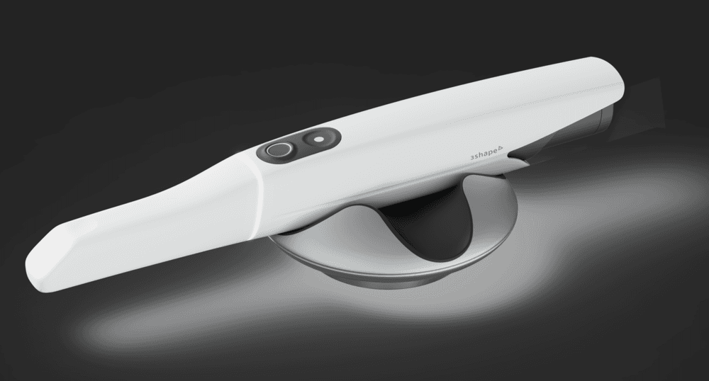 TRIOS 5 intraoral scanner with wireless handpiece.