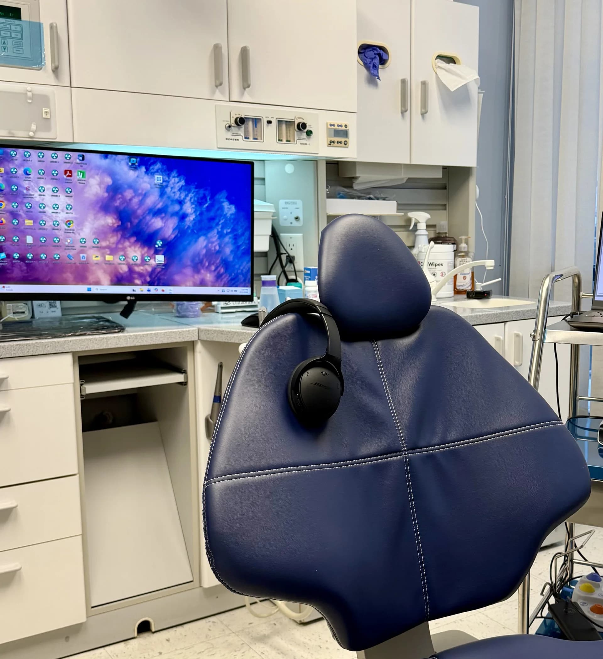 Noise-canceling headphones provided for anxious dental patients at Innova Smiles in Marlborough, MA