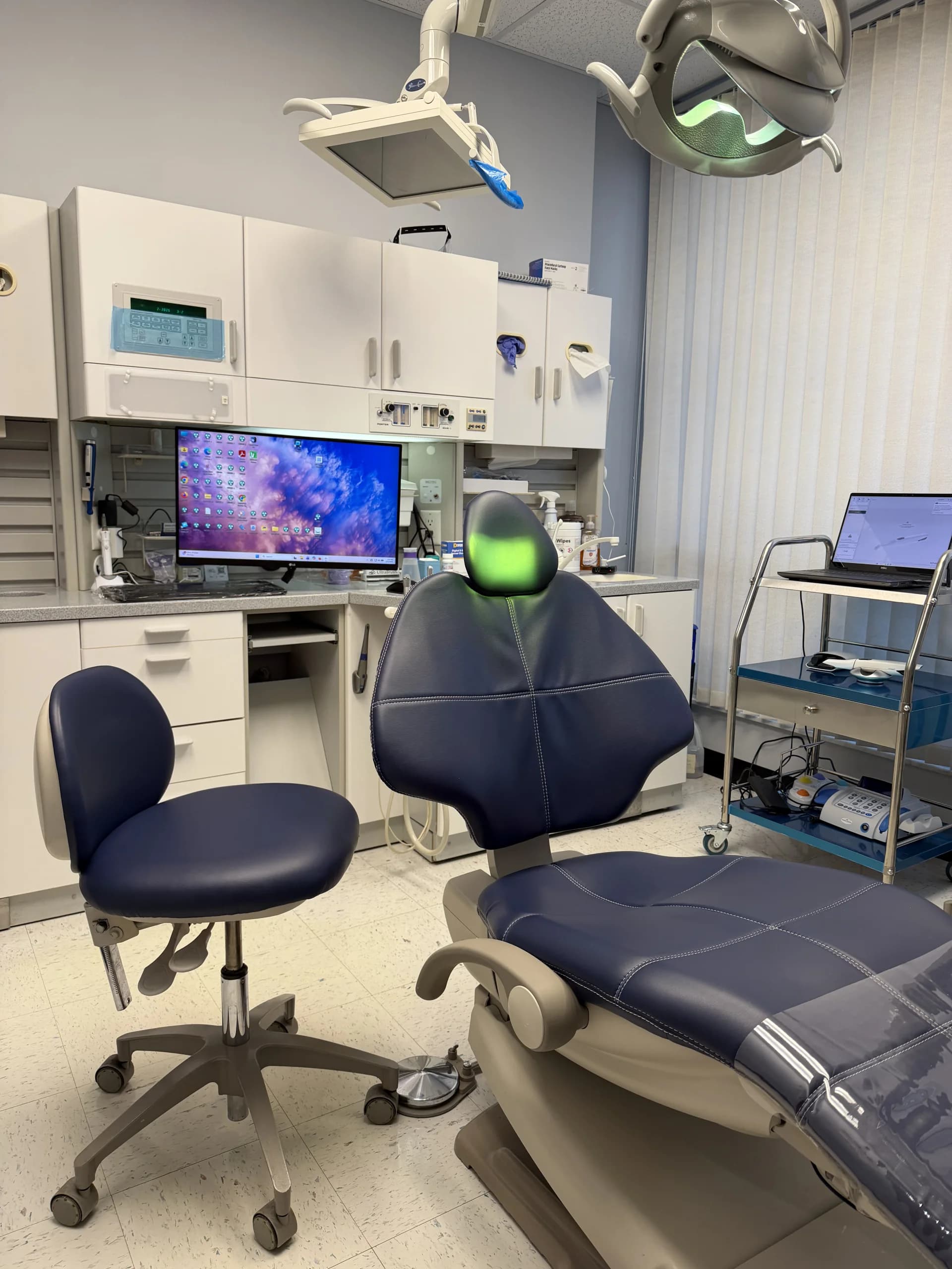 Modern dental treatment room with advanced technology at Innova Smiles, Marlborough MA