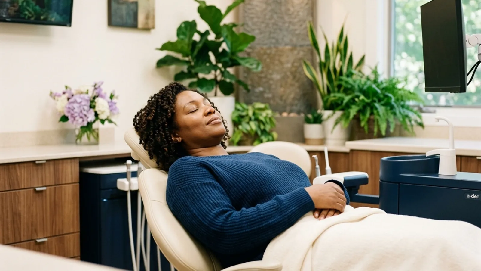Innova Smiles calming treatment suite with warm lighting and modern finishes