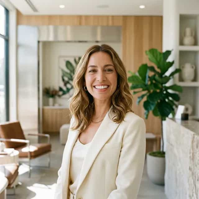 Patient smiling confidently after a luxury, full-mouth smile makeover with porcelain veneers at Innova Smiles in Marlborough, MA