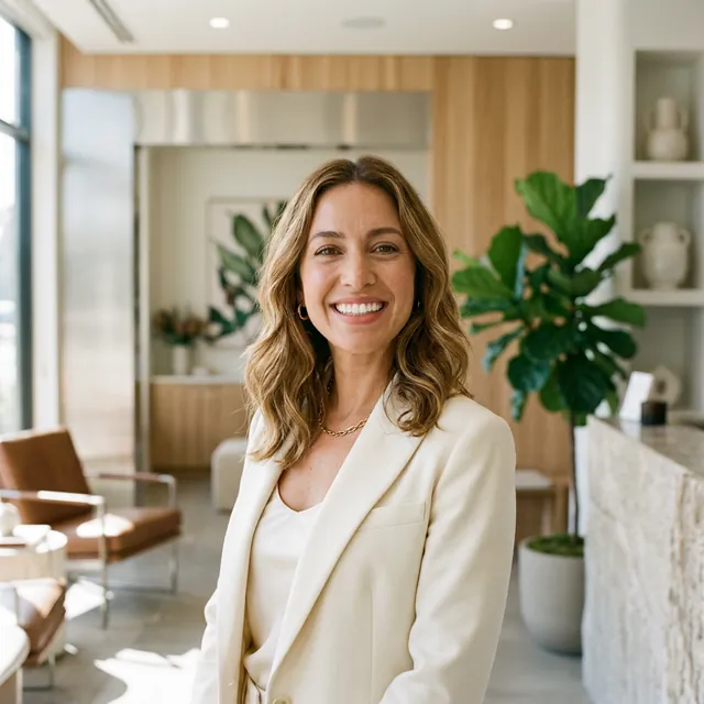 Patient smiling confidently after a luxury, full-mouth smile makeover with porcelain veneers at Innova Smiles in Marlborough, MA