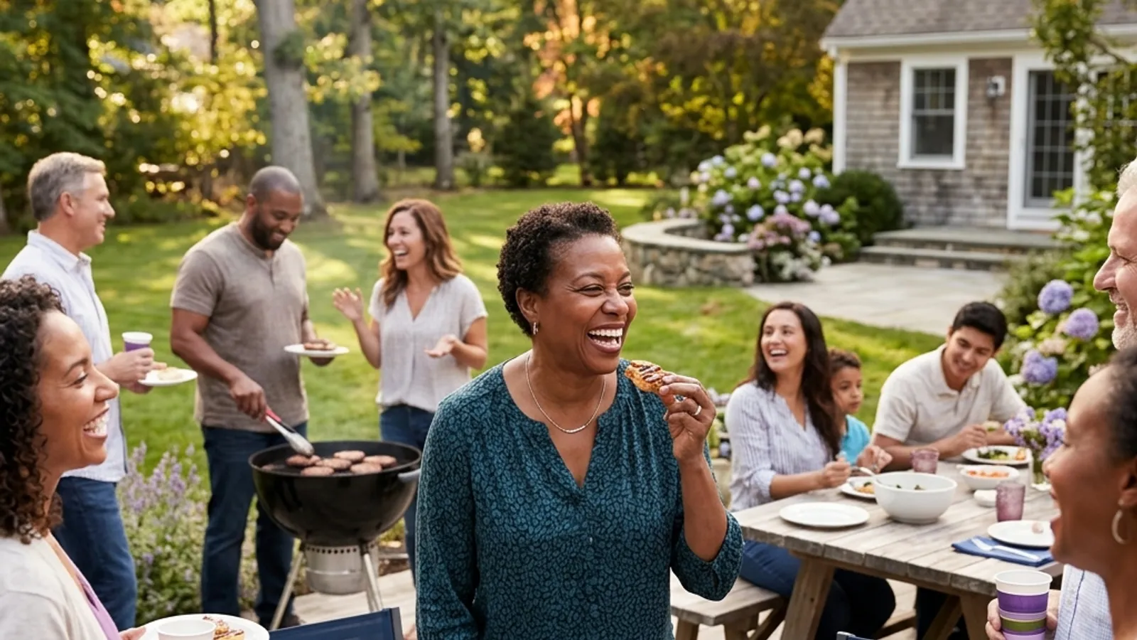 Friends socializing confidently after implant and restoration treatment at Innova Smiles in Marlborough, MA