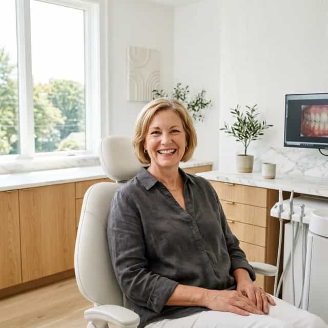 Patient reviewing an All-on-4 full-arch treatment plan with Dr. Fatima at Innova Smiles in Marlborough, MA