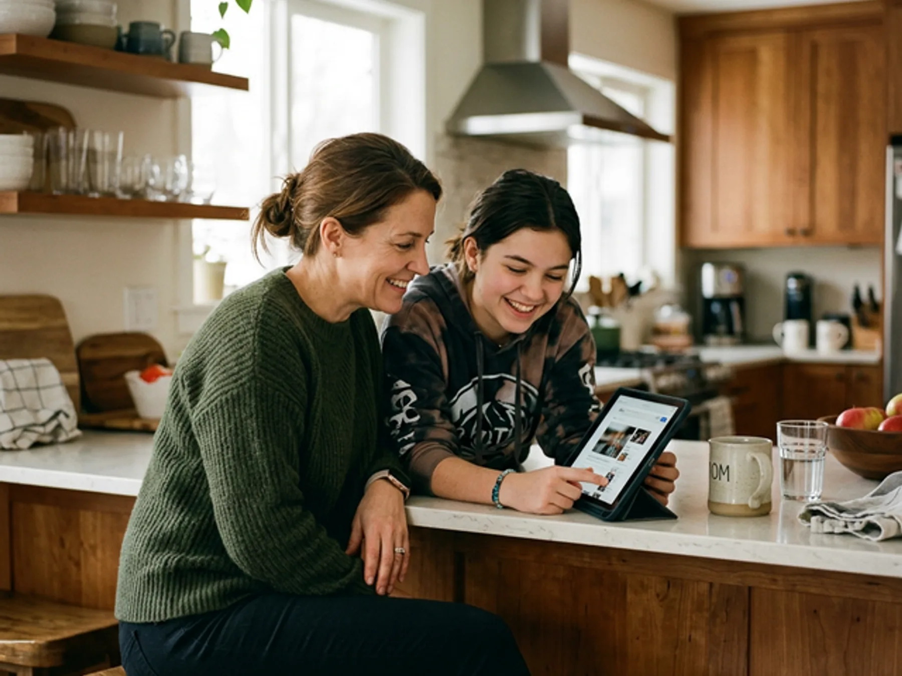 Happy family portrait after teen completed Invisalign Teen treatment in Marlborough
