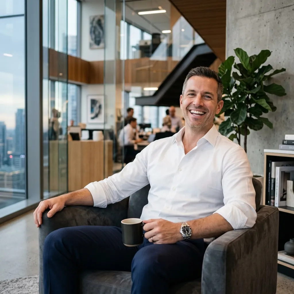Professional confidently smiling after cosmetic dentistry treatment at Innova Smiles Marlborough