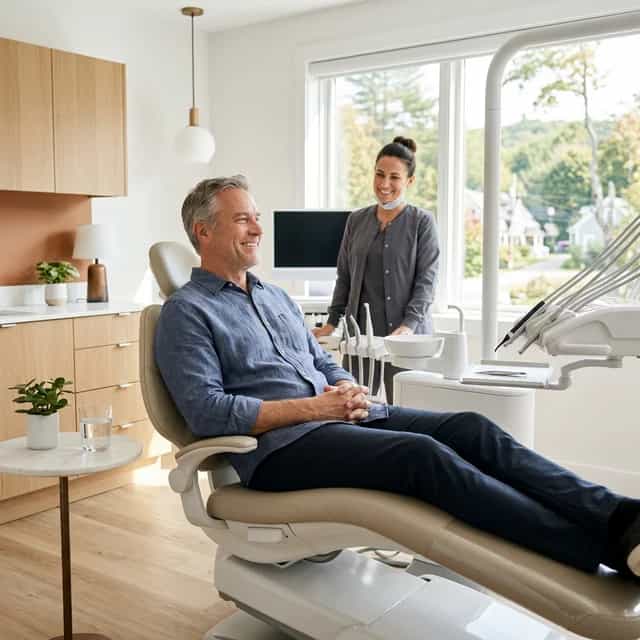 Patient relaxed during comfortable root canal therapy at Innova Smiles Marlborough MA
